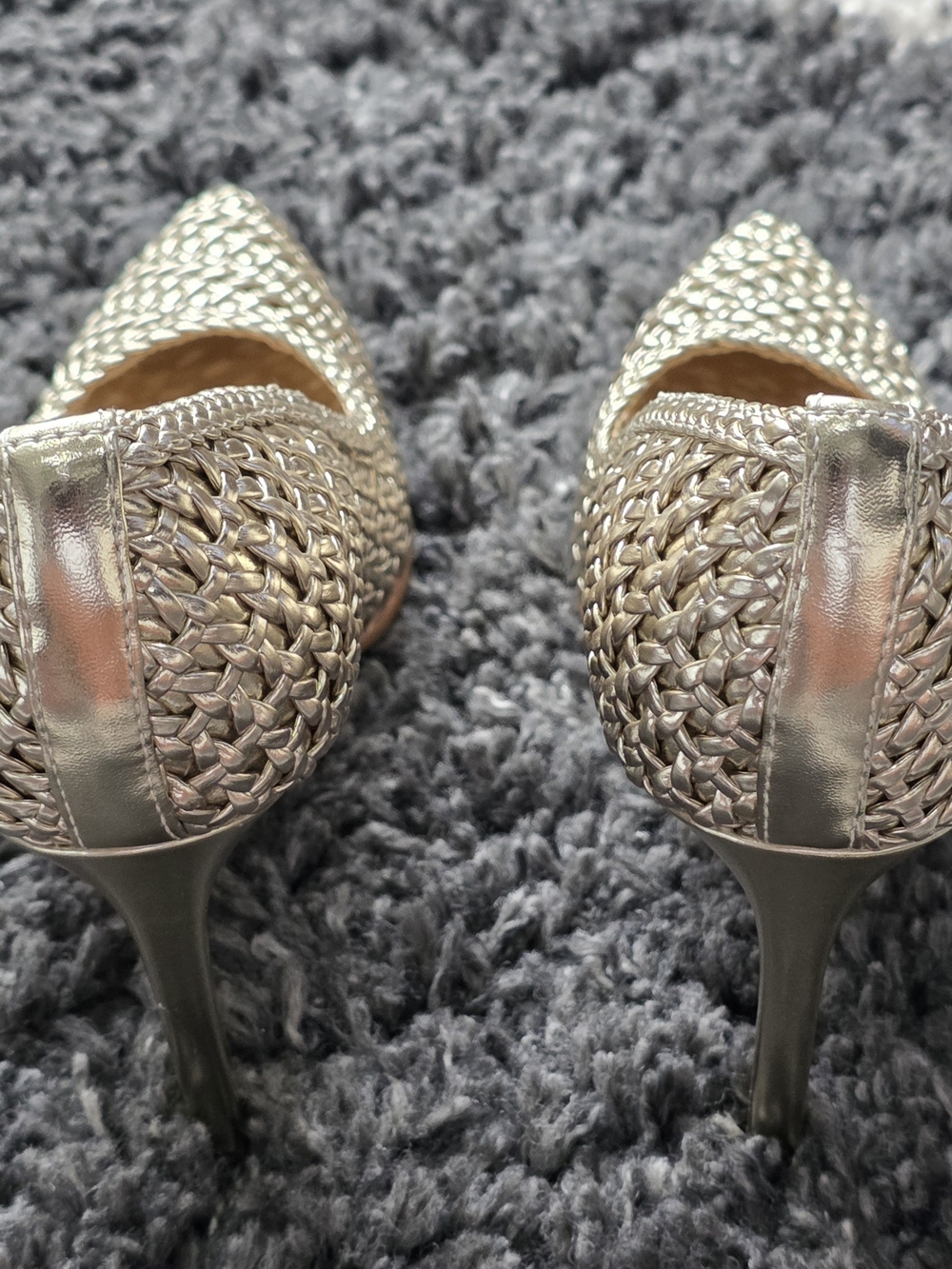 Nine West Women's Metallic Woven Pointed-Toe Pumps - Gold Size 8 - Picture 5 of 11